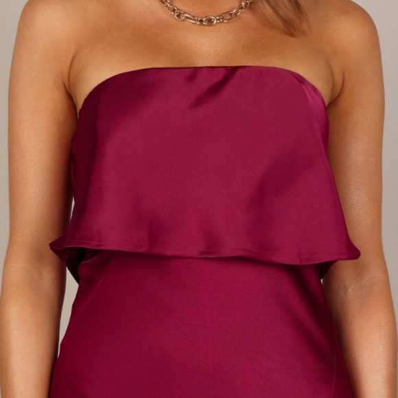 NWT Petal & Pup Berry Elegant Strapless Dress - Picture 3 of 5